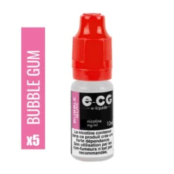 Lot De 5 Flacons E-CG - Goût Bubble Gum 6 Mg/ml