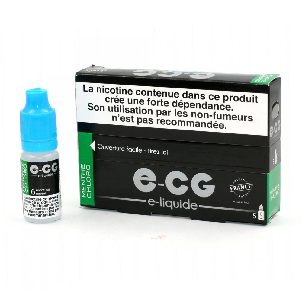 Lot De 5 Flacons E-CG - Menthe Chloro 6 Mg/ml 1 Lot De 5 Flacons E-CG - Menthe Chloro 6 Mg/ml