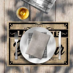 Lot De 6 Sets De Table - La Recette Du Bonheur -Promos Nid Objet Magasin lot de 6 sets de table la recette du bonheur 1