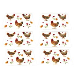 Lot De 6 Sets De Table Poules - Georgette -Promos Nid Objet Magasin lot de 6 sets de table poules georgette 1