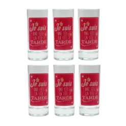 Lot De 6 Verres - Je Suis Une Fée ! La Fée Tarde -Promos Nid Objet Magasin lot de 6 verres je suis une fee la fee tarde 1
