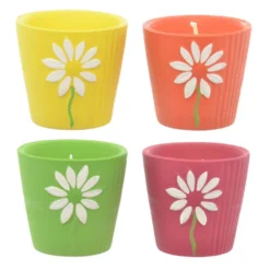 Lot De Quatre Bougies Citronnelles - Colorées