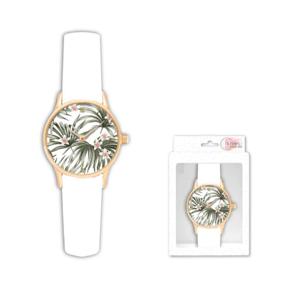 Montre Bracelet Uni Blanc Imprimé 1 Montre Bracelet Uni Blanc Imprimé