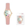 Montre Bracelet Velours Imprimé Rose