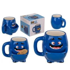 Mug Avec Poche à Biscuit - Monstre Bleu 3 Mug Avec Poche à Biscuit - Monstre Bleu -Promos Nid Objet Magasin mug avec poche a biscuit monstre bleu 1