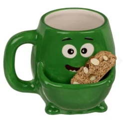 Mug Avec Poche à Biscuit - Monstre Vert -Promos Nid Objet Magasin mug avec poche a biscuit monstre vert 3