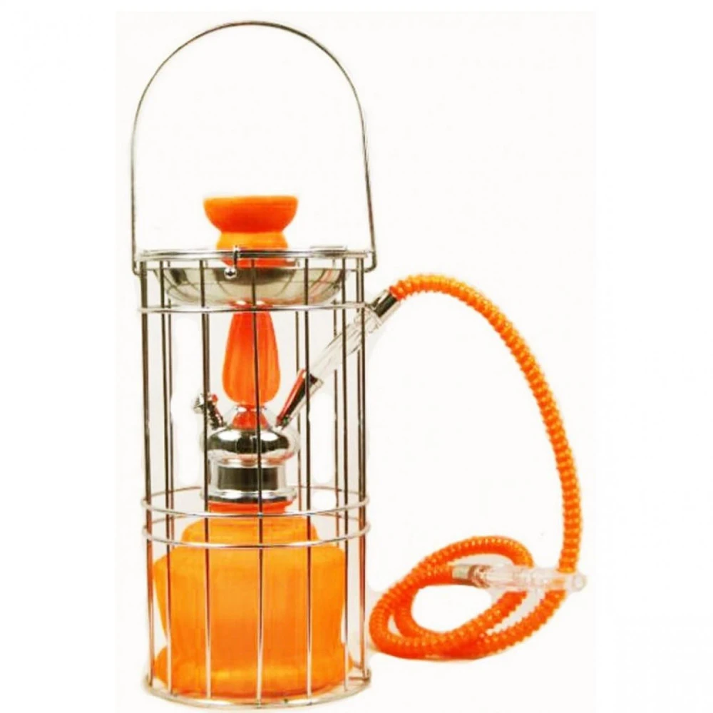Narguilé (ZLX-066 NEON) Orange 30 Cm Avec Cage 2 Narguilé (ZLX-066 NEON) Orange 30 Cm Avec Cage – Image 2