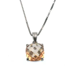 Nougatine - Pendentif Argent Avec Pierre Jaune