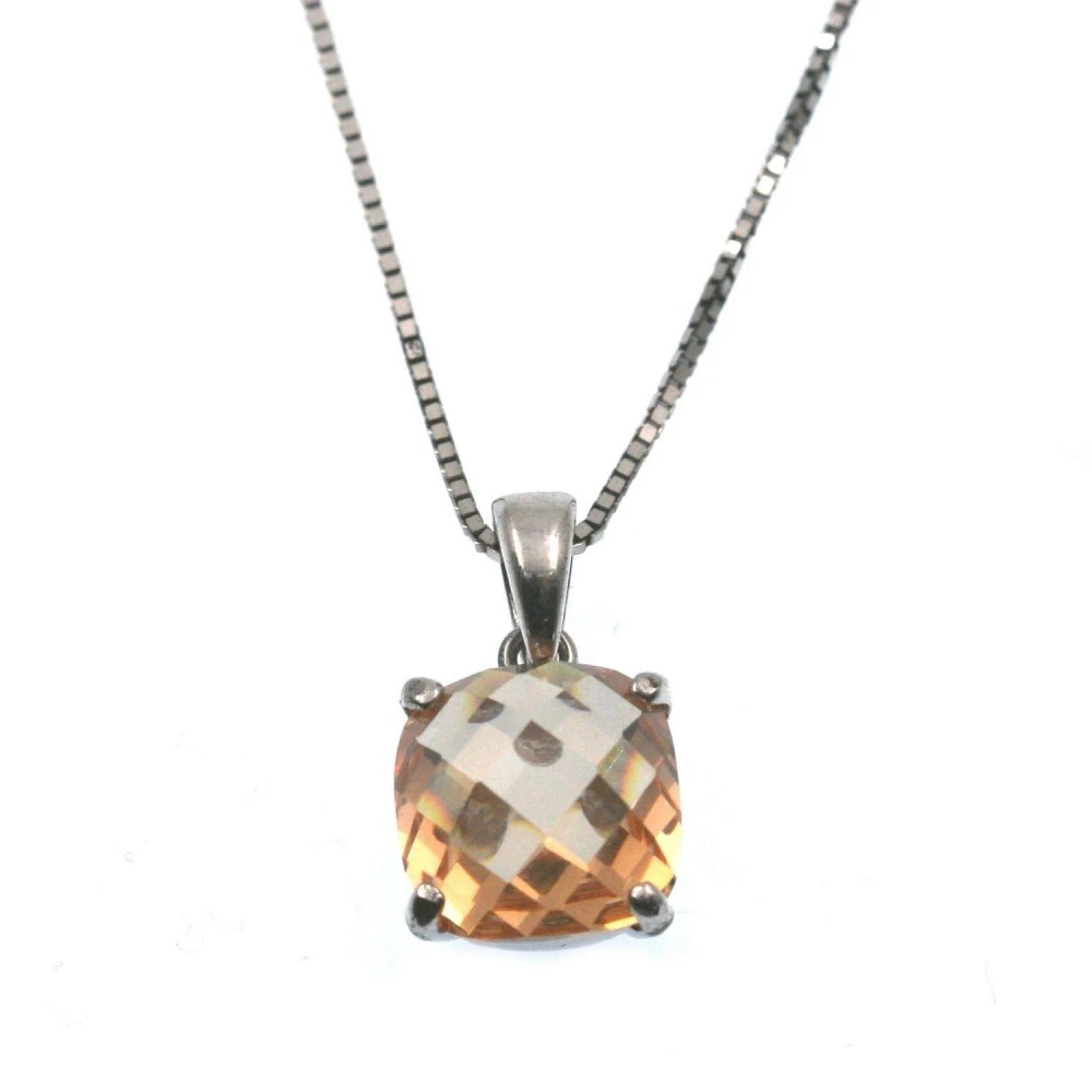 Nougatine - Pendentif Argent Avec Pierre Jaune 1 Nougatine - Pendentif Argent Avec Pierre Jaune