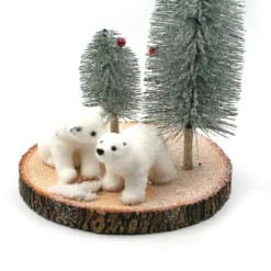 Ours Blanc Sur Socle Déco De Noël 30 Cm -Promos Nid Objet Magasin ours blanc sur socle deco de noel 30 cm 2