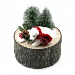Ours Polaire Sur Tronc Déco De Noël 20 Cm -Promos Nid Objet Magasin ours polaire sur tronc deco de noel 20 cm 1