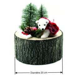 Ours Polaire Sur Tronc Déco De Noël 20 Cm -Promos Nid Objet Magasin ours polaire sur tronc deco de noel 20 cm 2