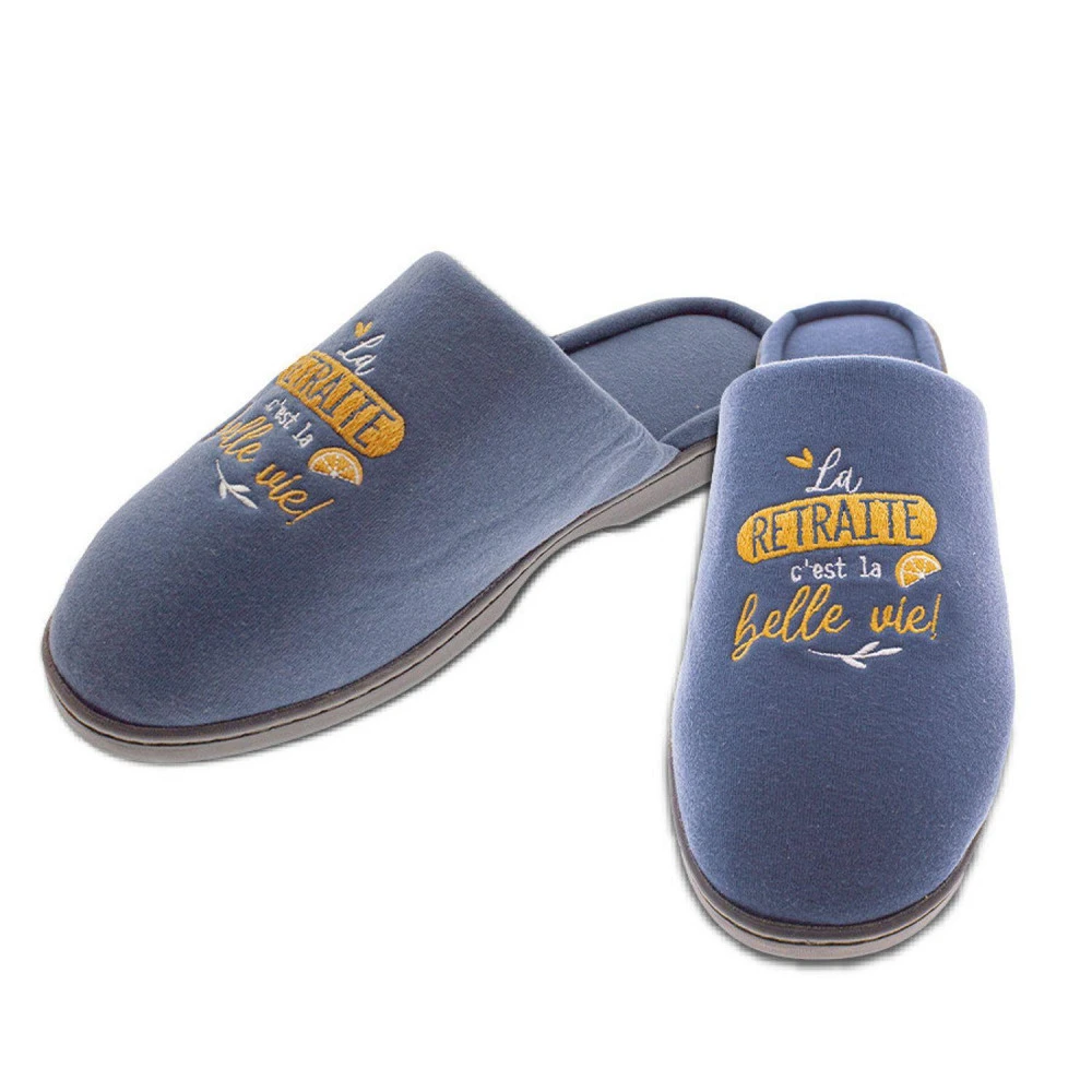 Pantoufles Retraite Bleu C'est La Belle Vie ! T 40 - 42 1 Pantoufles Retraite Bleu C'est La Belle Vie ! T 40 - 42