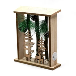 Paysage De Noël En Bois Lumineux - Cerf -Promos Nid Objet Magasin paysage de noel en bois lumineux cerf 1
