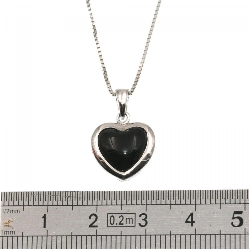 Pendentif Black Heart - Pendentif Avec Côur Argent Et Pierre Noire (494931) 3 Pendentif Black Heart - Pendentif Avec Côur Argent Et Pierre Noire (494931) – Image 3