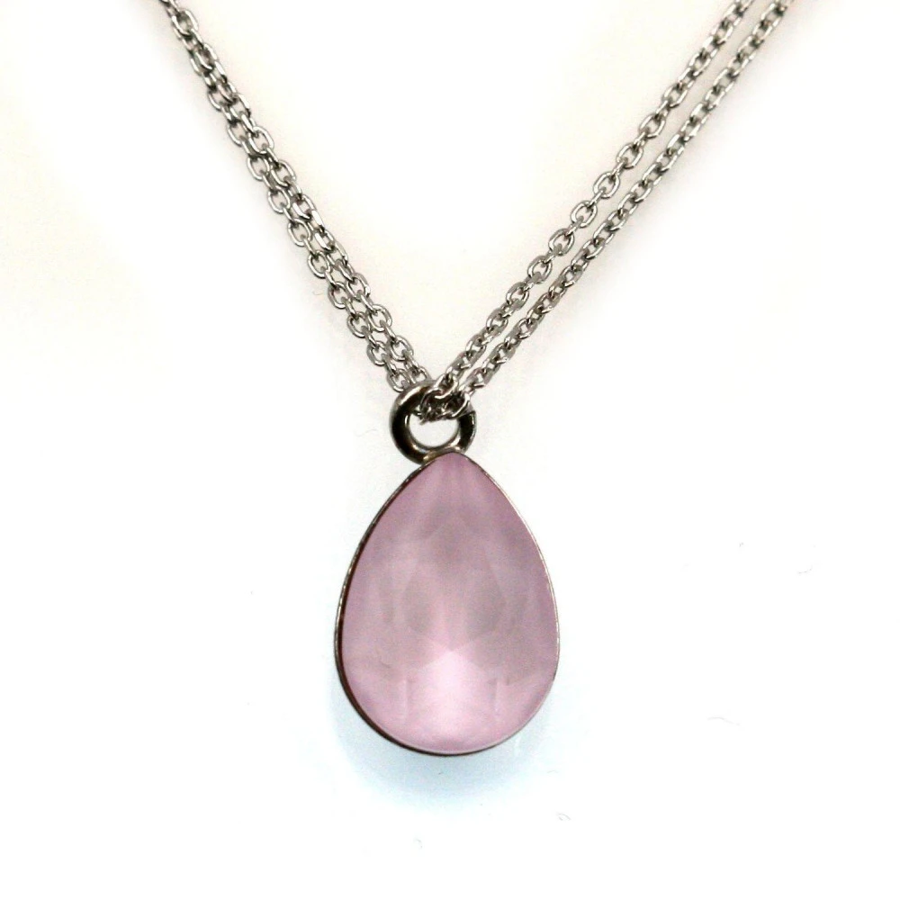 Pendentif LightPink Oe Chaine En Argent Avec Pierre Rose (491173) 1 Pendentif LightPink Oe Chaine En Argent Avec Pierre Rose (491173)