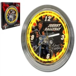 Pendule Neon Johnny Hallyday Jaune -Promos Nid Objet Magasin pendule neon johnny hallyday jaune 2