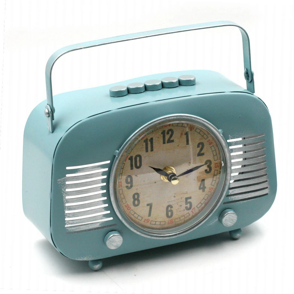 Pendule Poste Radio Bleu Pastel Style Vintage 2 Pendule Poste Radio Bleu Pastel Style Vintage – Image 2