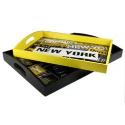 Petit Et Grand Plateau Bois - New York -Promos Nid Objet Magasin petit et grand plateau bois new york 1