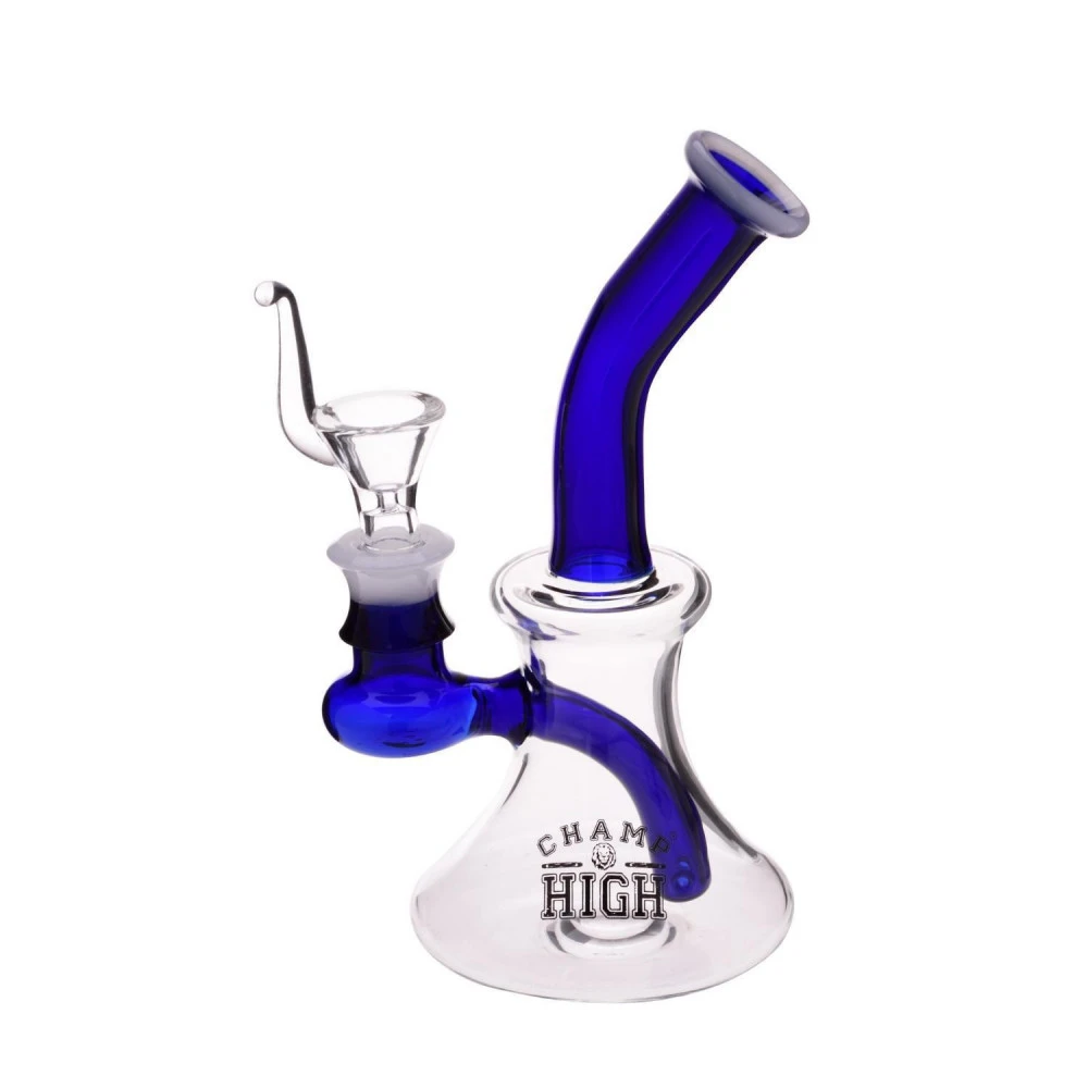 Champ Pipe - Bong En Verre - 16cm Bleu 1 Champ Pipe - Bong En Verre - 16cm Bleu