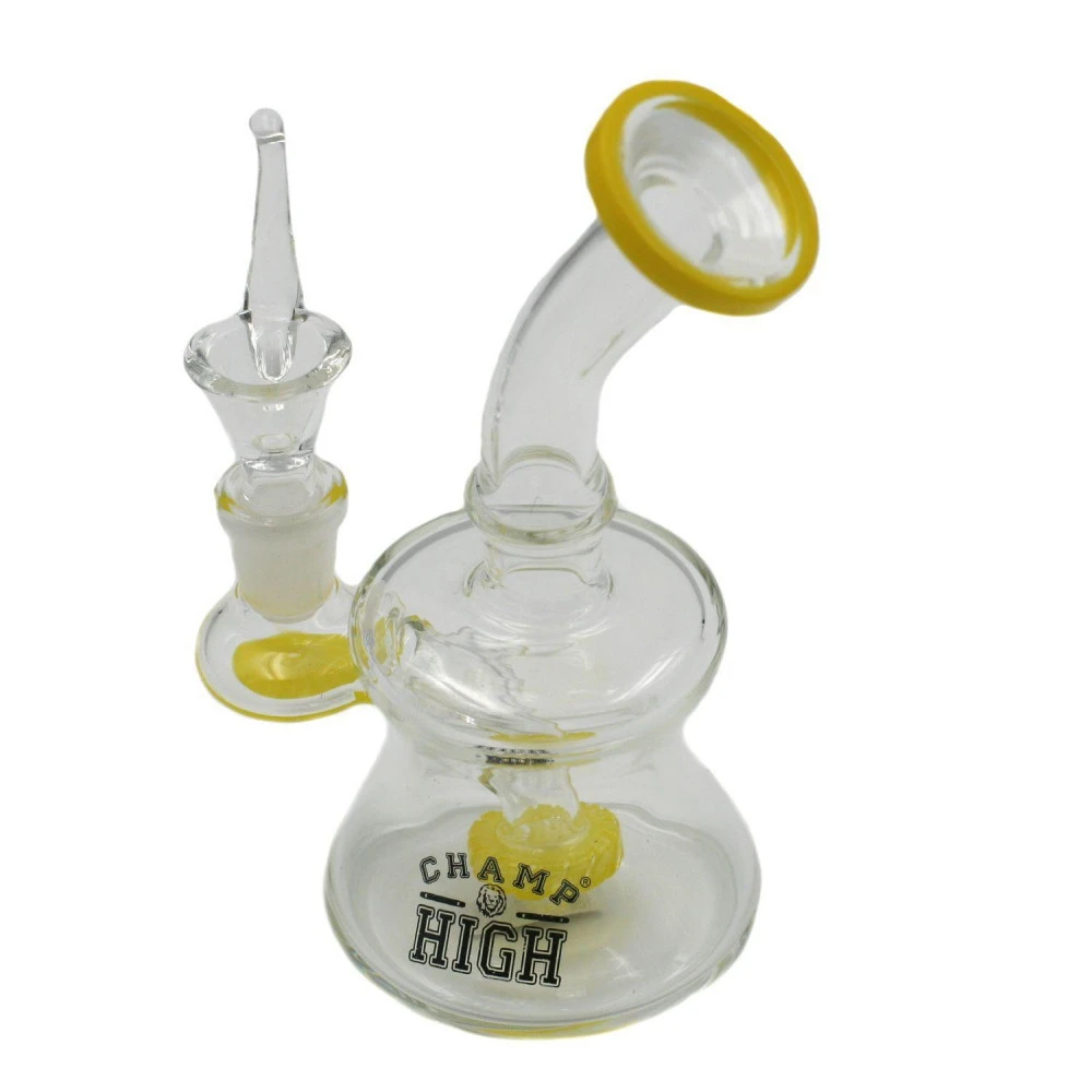 Champ Pipe - Bong En Verre - 16cm Jaune 2 Champ Pipe - Bong En Verre - 16cm Jaune – Image 2