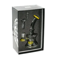 Champ Pipe - Bong En Verre - 16cm Jaune 5 Champ Pipe - Bong En Verre - 16cm Jaune -Promos Nid Objet Magasin pipe bong en verre 16cm jaune 2