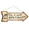 Plaque Déco Flèche Le Café 70x25