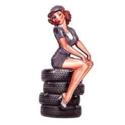 Plaque Déco Pin Up Sur Pneus