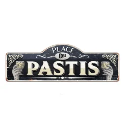 Plaque Géante Métal - Place Du Pastis - 90 X 30 Cm
