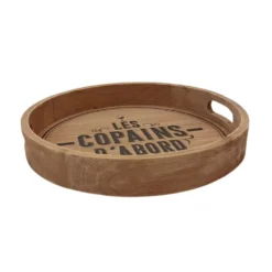 Plateau Bois Rond "Copains D'abord" 4 Plateau Bois Rond "Copains D'abord" -Promos Nid Objet Magasin plateau bois rond copains d abord 1