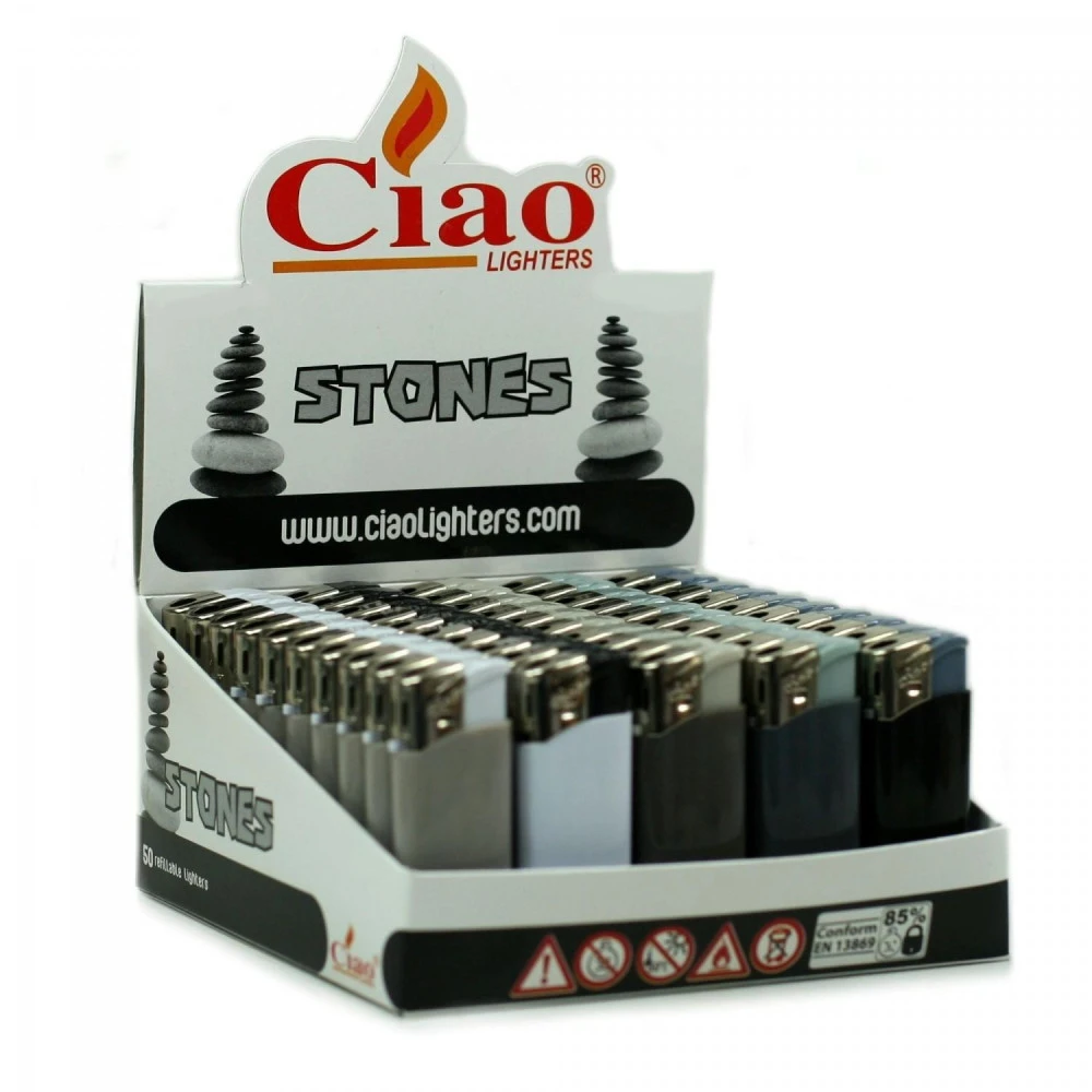 Champ Plateau De 50 Briquets CIAO Stones 1 Champ Plateau De 50 Briquets CIAO Stones