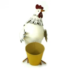 Porte Plante Poule Blanche -Promos Nid Objet Magasin porte plante poule blanche 2