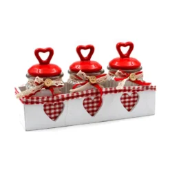 Set De 3 Pots En Verre Motif Coeur Alsacien -Promos Nid Objet Magasin set de 3 pots en verre motif coeur alsacien 2