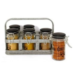 Set De 6 Bocaux + Support Métal Collection - AU BISTROT -Promos Nid Objet Magasin set de 6 bocaux support metal collection au bistrot 3