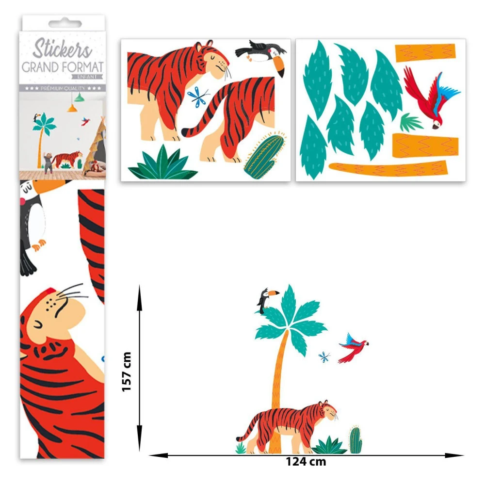 Stickers Enfant Grand Format Tigre 1 Stickers Enfant Grand Format Tigre