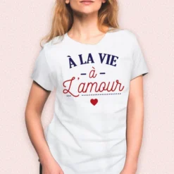T-Shirt À La Vie à L'Amour - Taille S -Promos Nid Objet Magasin t shirt a la vie a l amour taille s 1