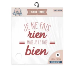 T-Shirt Je Ne Fais Rien Mais Je Le Fais Bien - Taille M -Promos Nid Objet Magasin t shirt je ne fais rien mais je le fais bien taille m 2