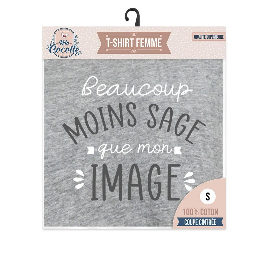 T-Shirt Moins Sage Que Mon Image - Taille S 2 T-Shirt Moins Sage Que Mon Image - Taille S – Image 2