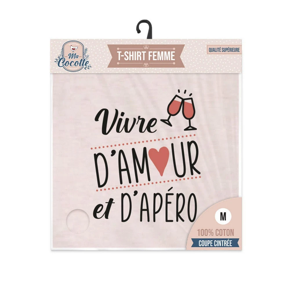 T-Shirt Vivre D'Amour Et D'Apéro - Taille M 2 T-Shirt Vivre D'Amour Et D'Apéro - Taille M – Image 2