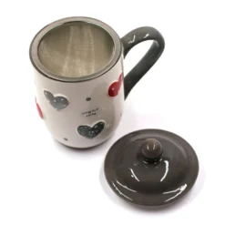 Tisanière à Motif Coeurs Et Pois - Gris -Promos Nid Objet Magasin tisaniere a motif coeurs et pois gris 2