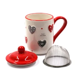Tisanière à Motif Coeurs Et Pois - Rouge -Promos Nid Objet Magasin tisaniere a motif coeurs et pois rouge 1