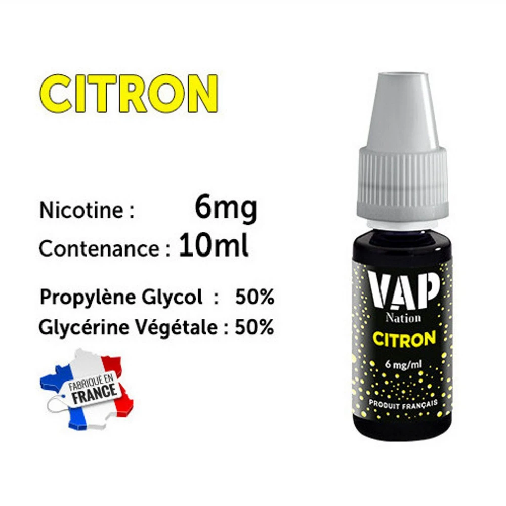 Vap Nation Lot De 5 Liquides - Citron 6 Mg 1 Vap Nation Lot De 5 Liquides - Citron 6 Mg