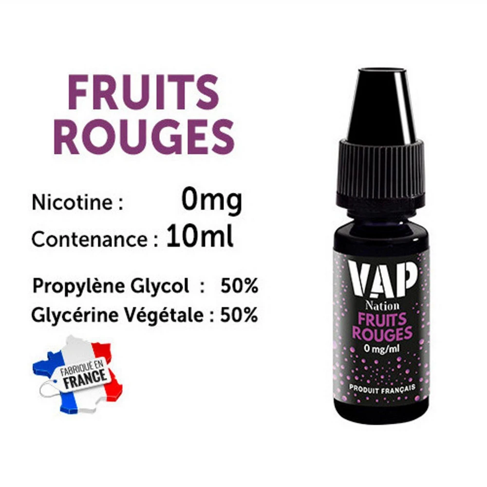 Vap Nation Lot De 5 Liquides - Fruits Rouges 0 Mg 1 Vap Nation Lot De 5 Liquides - Fruits Rouges 0 Mg