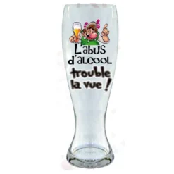 Verre à Bière 29cm - L'Abus D'alcool Trouble La Vue -Promos Nid Objet Magasin verre a biere 29cm l abus d alcool trouble la vue 3