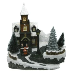Village De Noël Lumineux Avec Sapin Et Bonhomme De Neige - Modèle 2