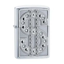 Zippo Briquet Dollar Chrome Poli Avec Cristaux